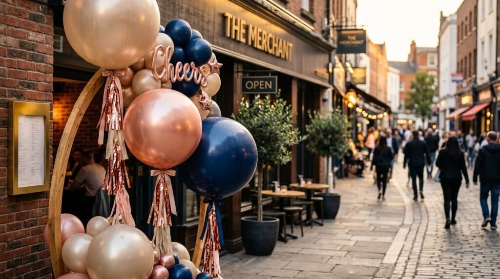 Close-up professional shot of giant decorative balloons in s